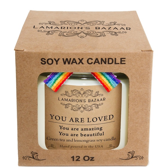 YOU ARE LOVED - Green Tea + Lemongrass Soy Candle - Pride Candle - Pride Gifts - Picture 6 of 7